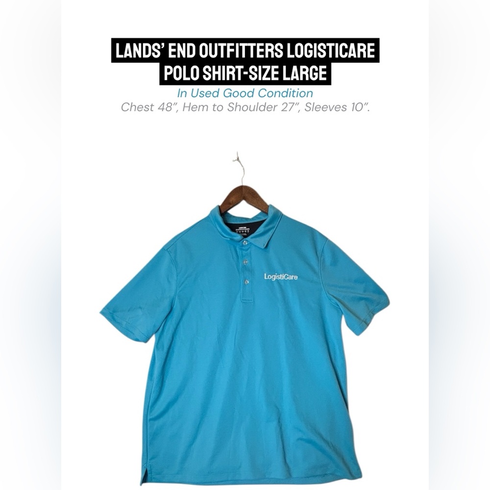 Lands’ End Men’s Blue Polo Shirt | LogistiCare | Size Large